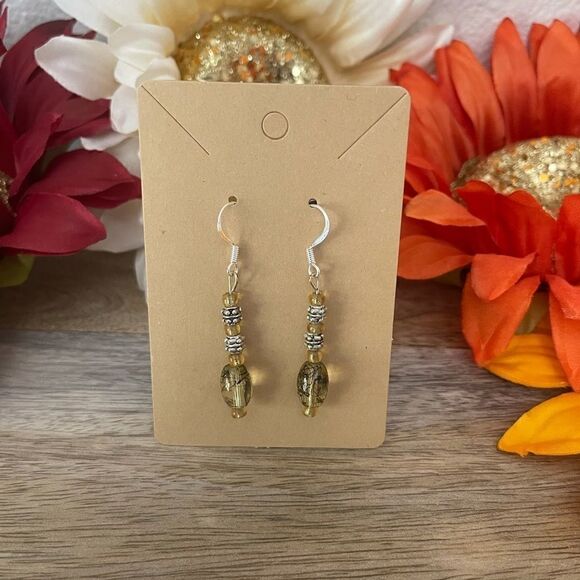 Glass Bead Handmade Earrings NWOT  - Picture 1 of 2